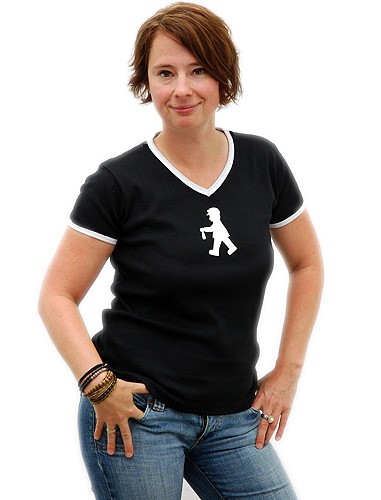 T-Shirt "Friederika" mit V-Ausschnitt